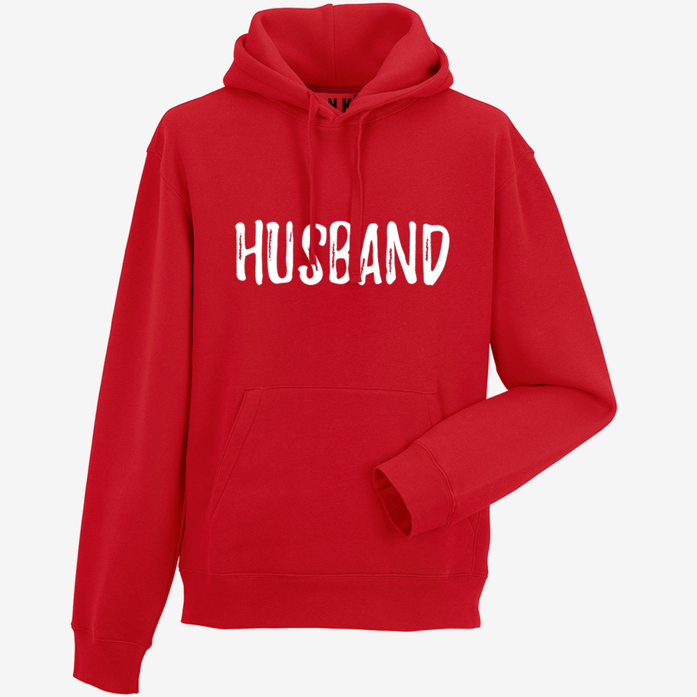 bluza meska kaptur czerwony husband wife