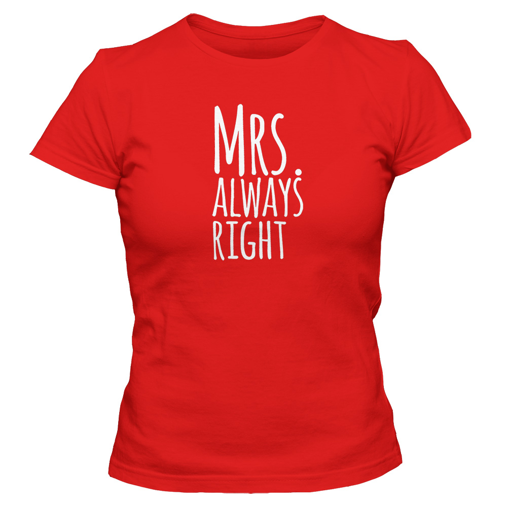 koszulka damska czerwona mr mrs right