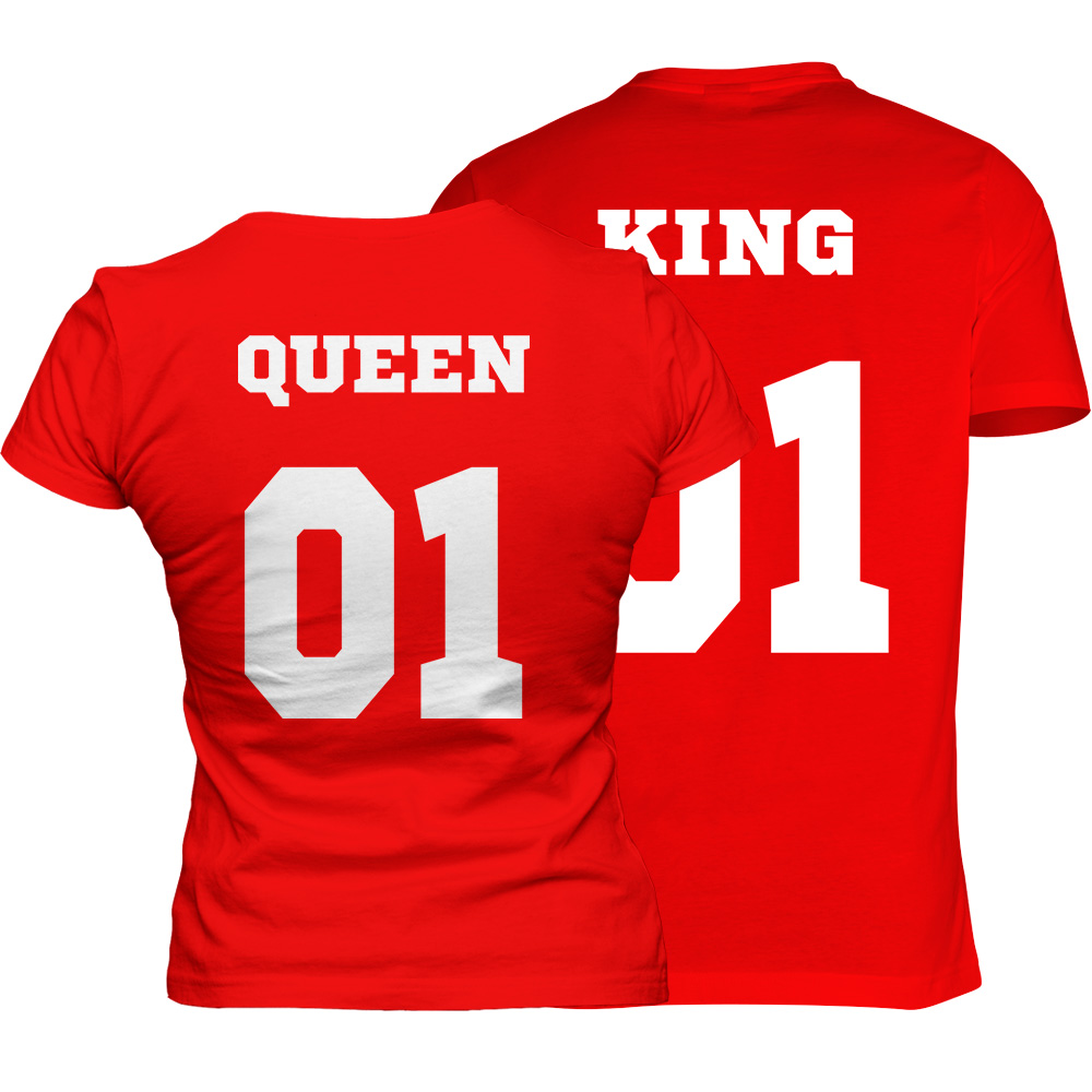 koszulki king queen czerwone