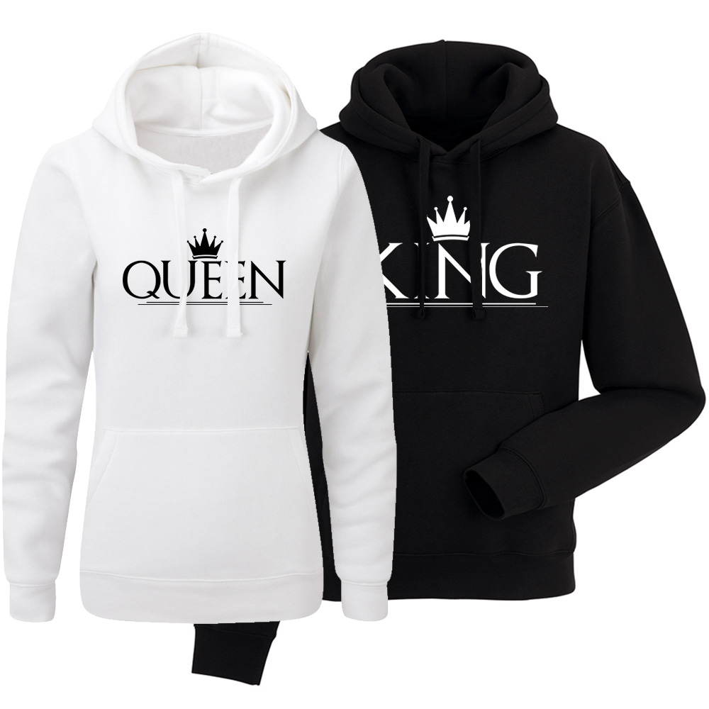 zestaw bluz z kapturem bialo czarne king queen 3