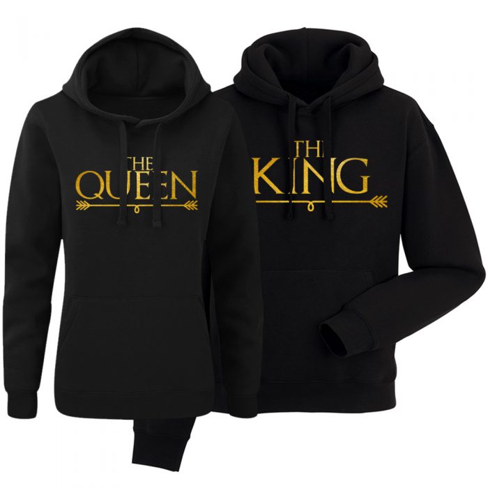 zestaw bluz z kapturem czarnych king queen 2