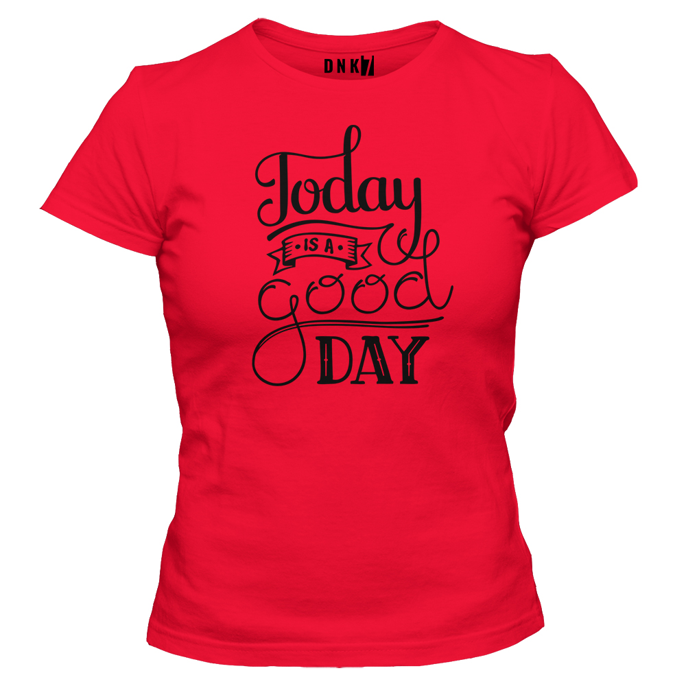 good day koszulka damska czerwona