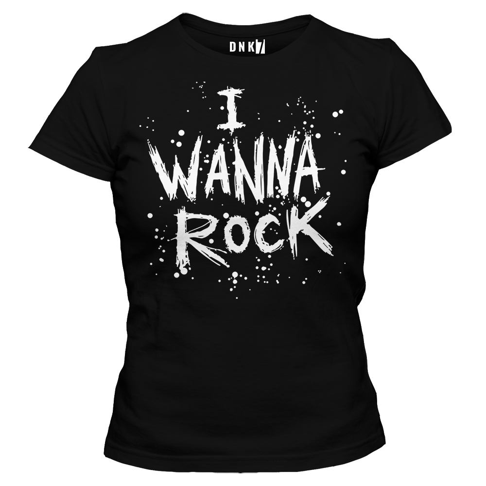 i wanna rock koszulka damska czarna