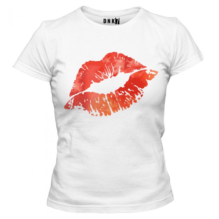 lipstick kiss koszulka damska czarna