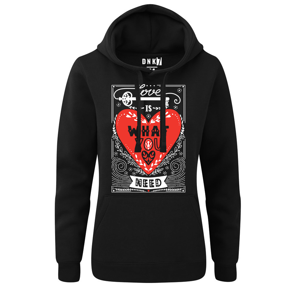 Bluza damska z kapturem LOVE TYPO 06