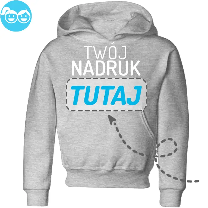 bluza dziecięca z kapturem z własnym nadrukiem, główna grafika