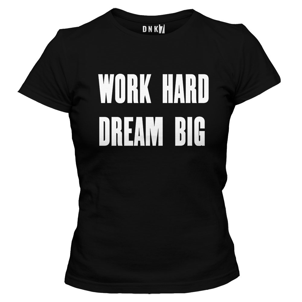 work hard koszulka damska czarny