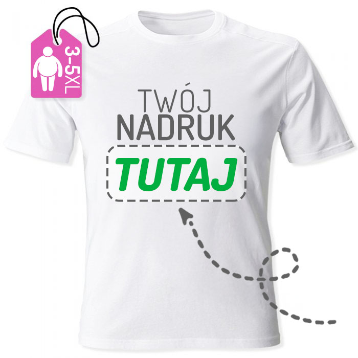 koszulka męska PLUS SIZE (3-5XL) z własnym nadrukiem, główna grafika produktowa