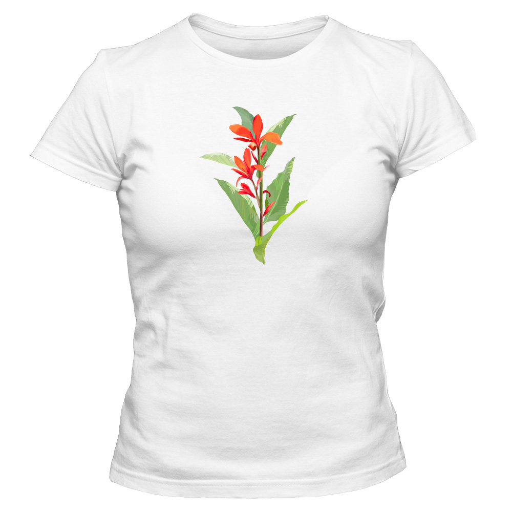 koszulka damska biala tropikalny kwiat