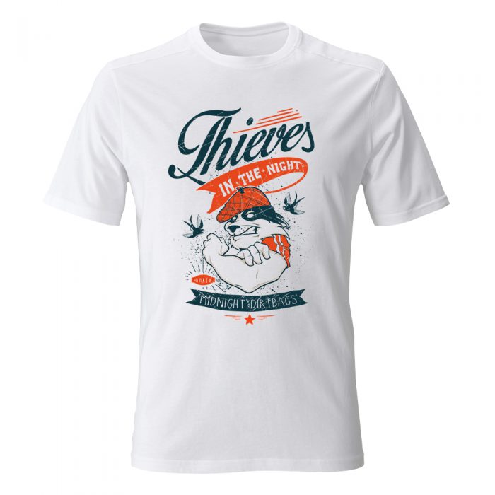 koszulka meska biala thieves in the night