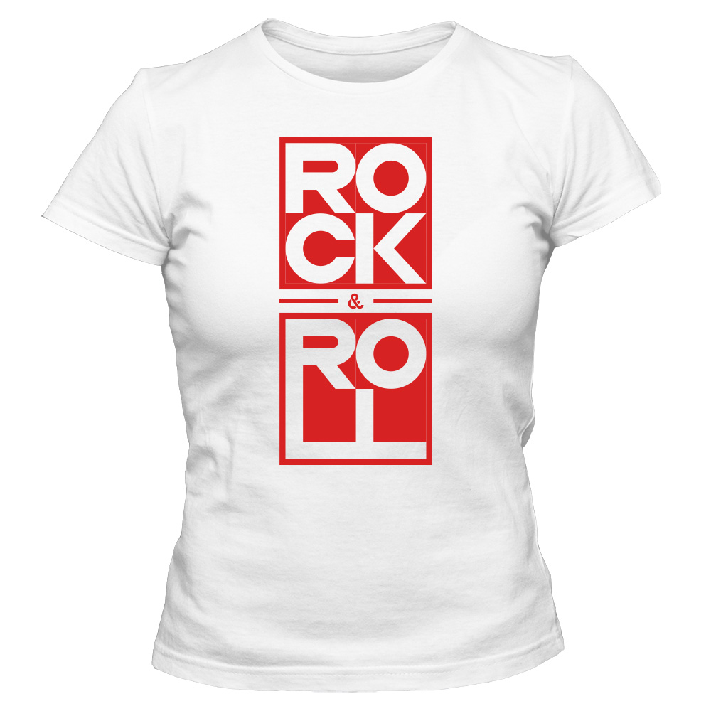 koszulka damska biala rock n roll 2