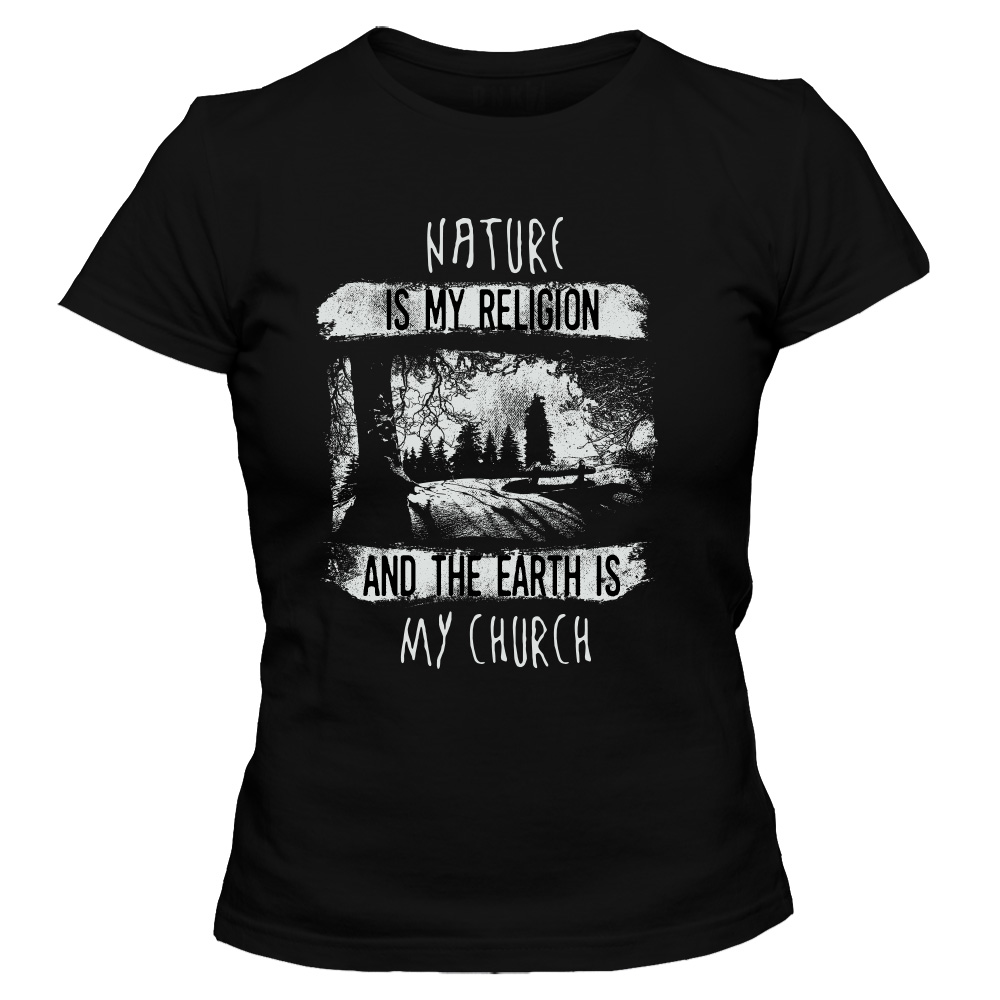 koszulka damska czarna nature is my religion