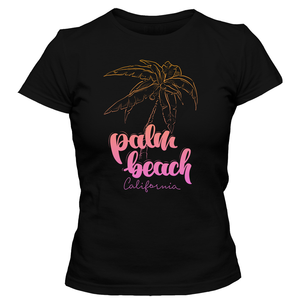 koszulka damska czarna palm beach 3