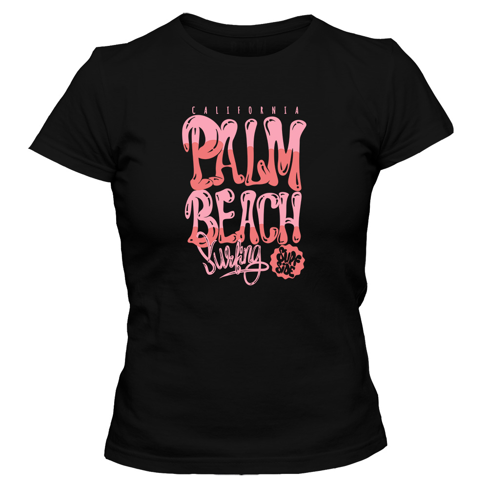 koszulka damska czarna palm beach