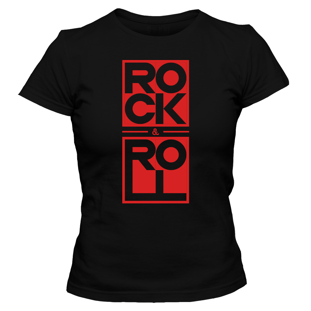 koszulka damska czarna rock n roll 2