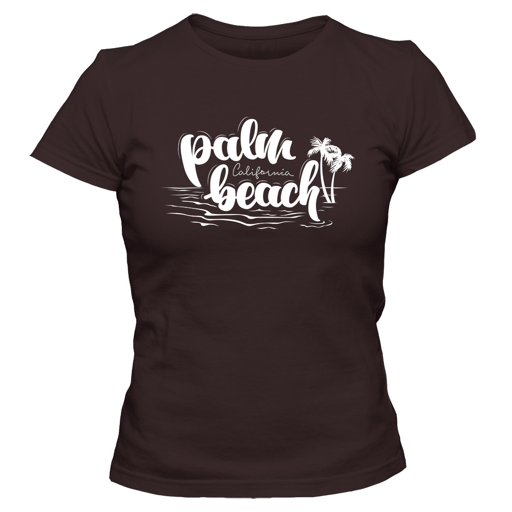 koszulka damska czekoladowa palm beach 2
