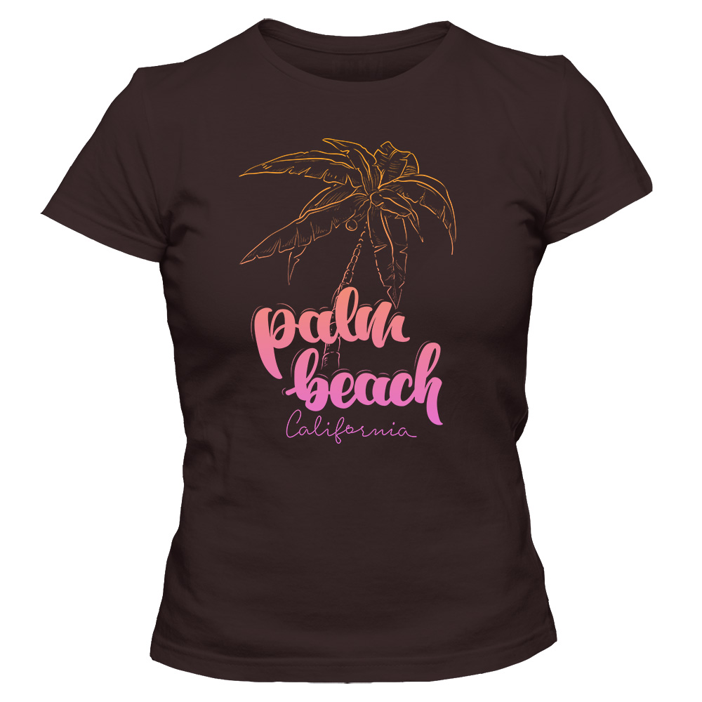 koszulka damska czekoladowa palm beach 3