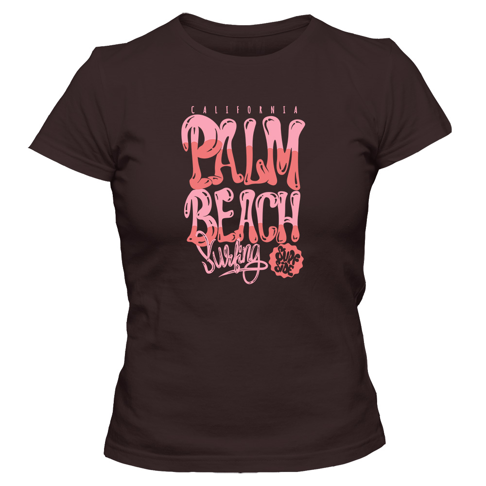 koszulka damska czekoladowa palm beach