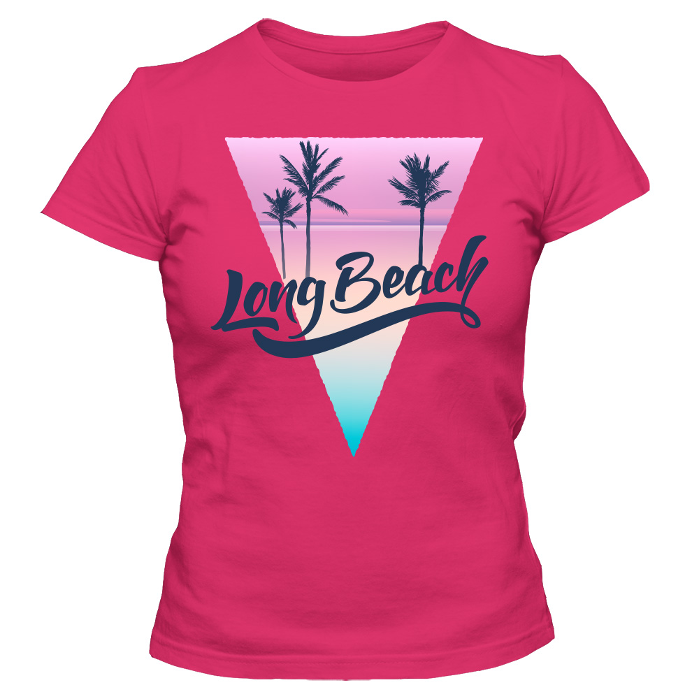 koszulka damska rozowa long beach 2