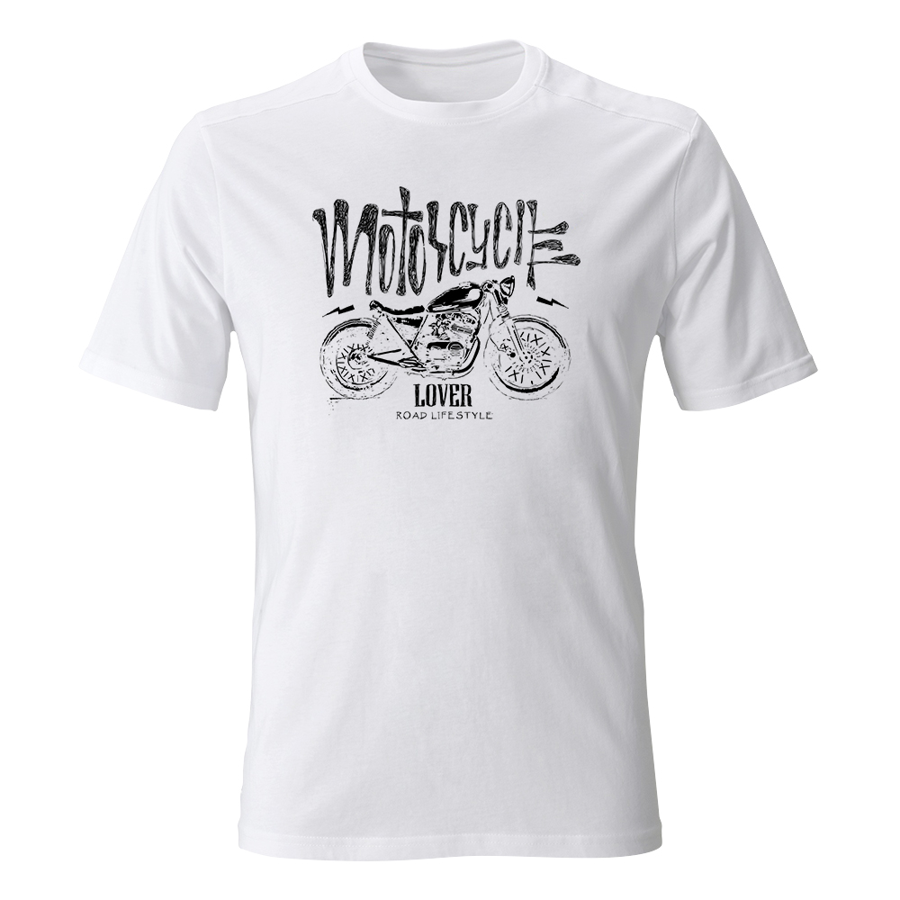 koszulka meska biala motorcycle lover