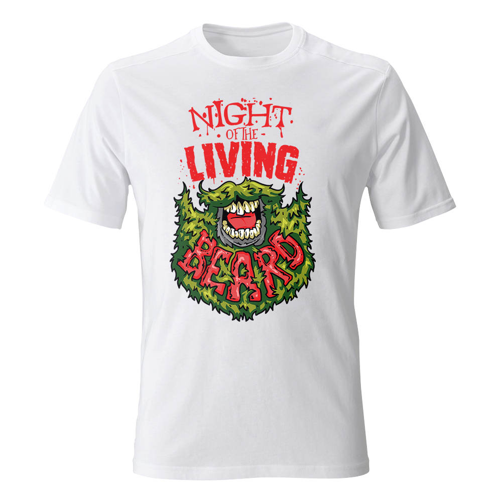 koszulka meska biala night of living beard
