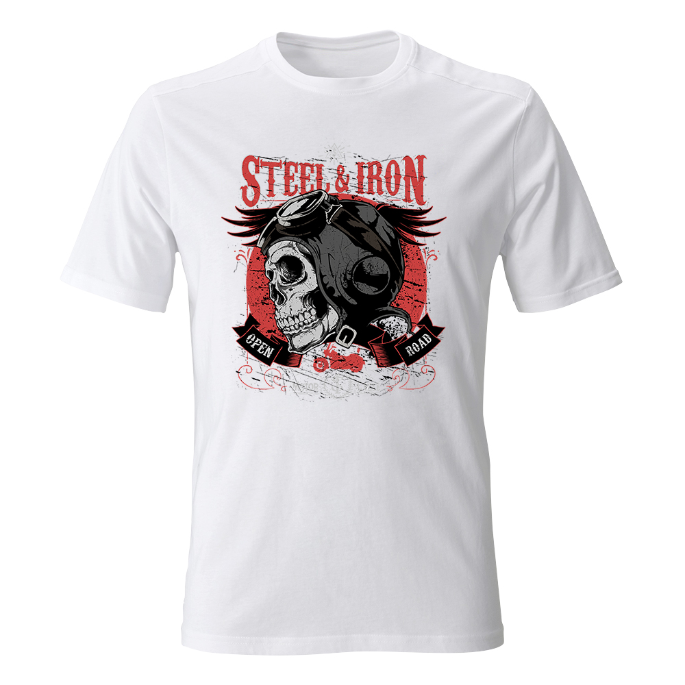 koszulka meska biala steel and iron