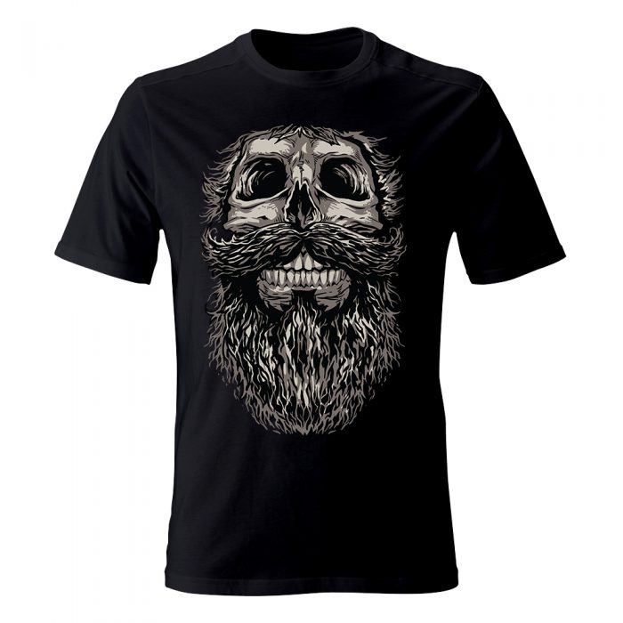 koszulka meska biala skull and beard
