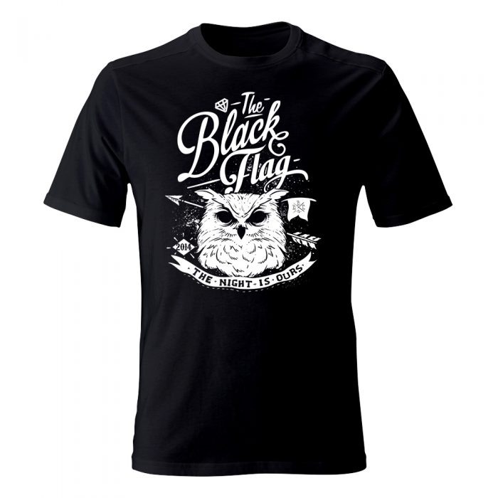 koszulka meska czarna the black flag owl