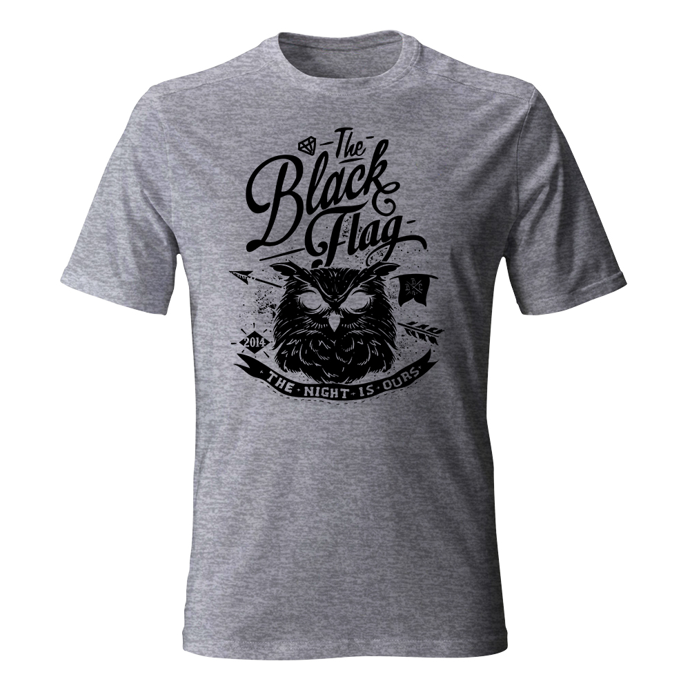 Koszulka męska z nadrukiem THE BLACK FLAG OWL