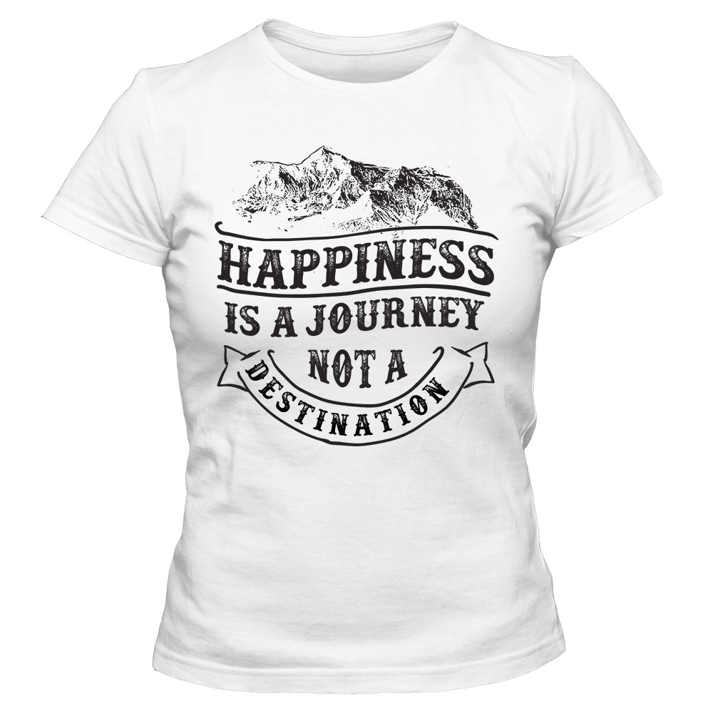 koszulka damska biala happiness is a journey