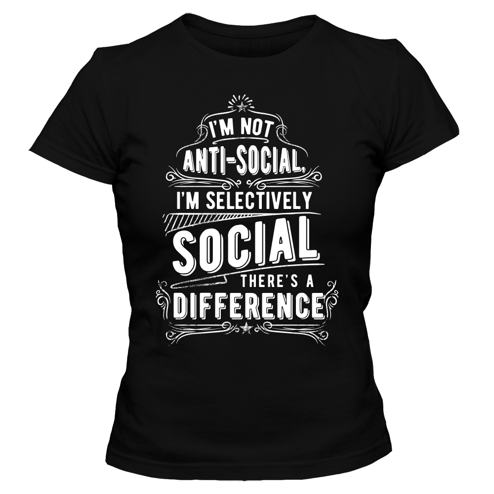 koszulka damska czarna anti social