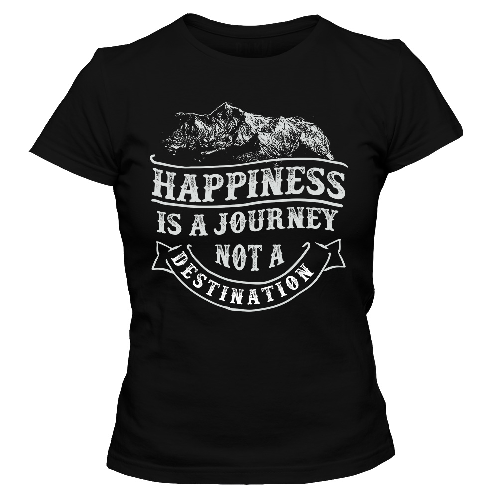 koszulka damska czarna happiness is a journey