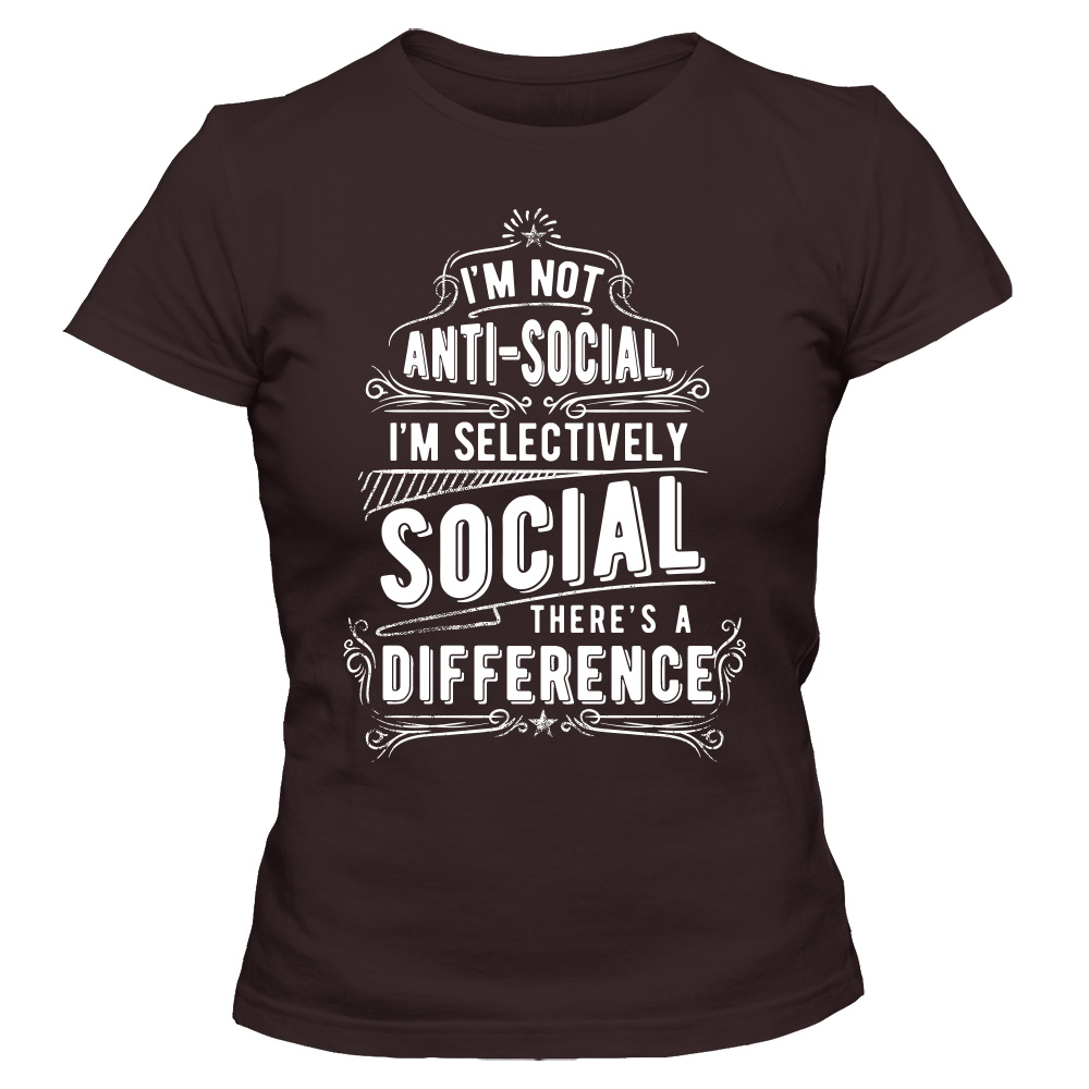 koszulka damska czekoladowa anti social