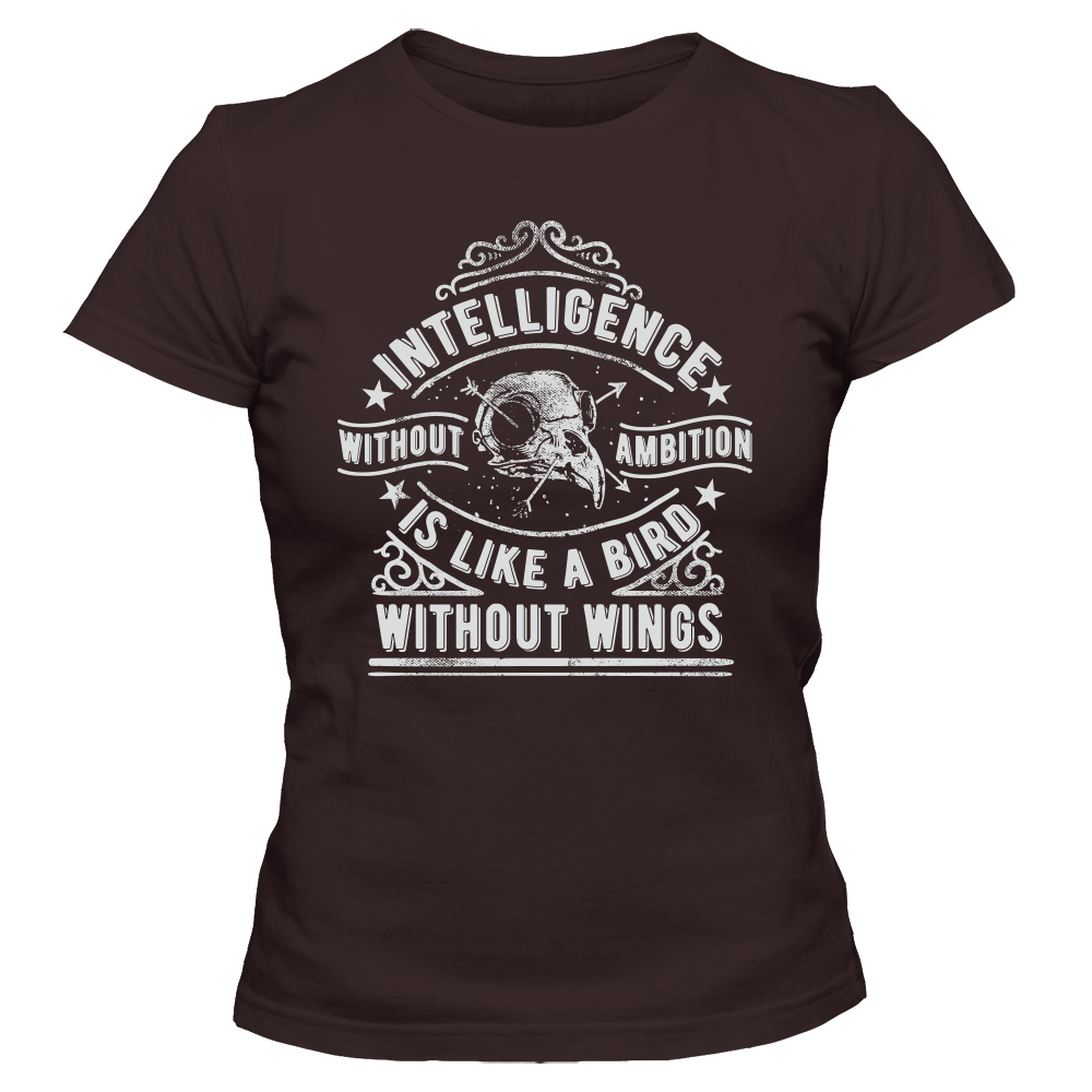 koszulka damska czekoladowa intelligence
