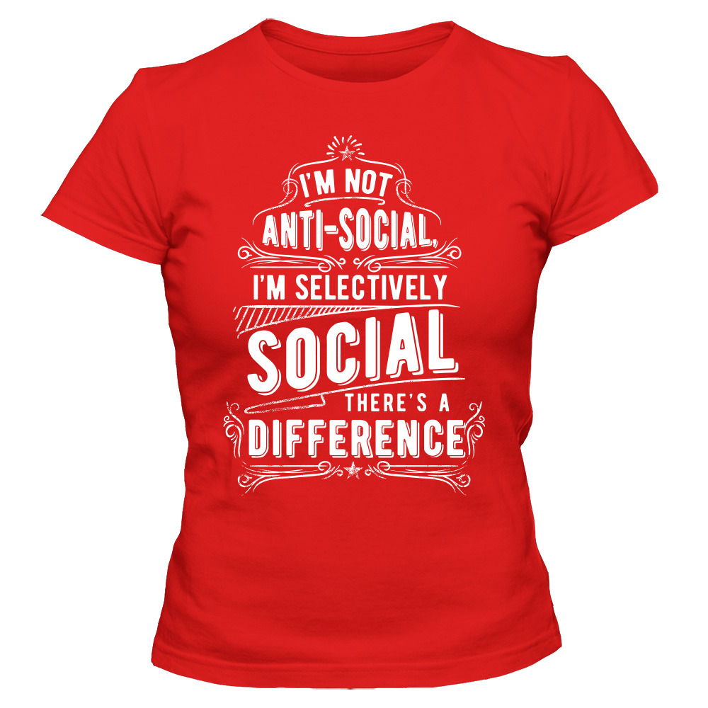 koszulka damska czerwona anti social