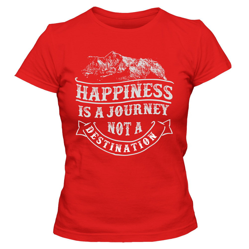koszulka damska czerwona happiness is a journey