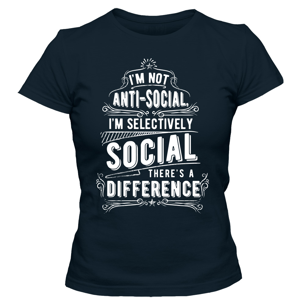 koszulka damska granatowa anti social