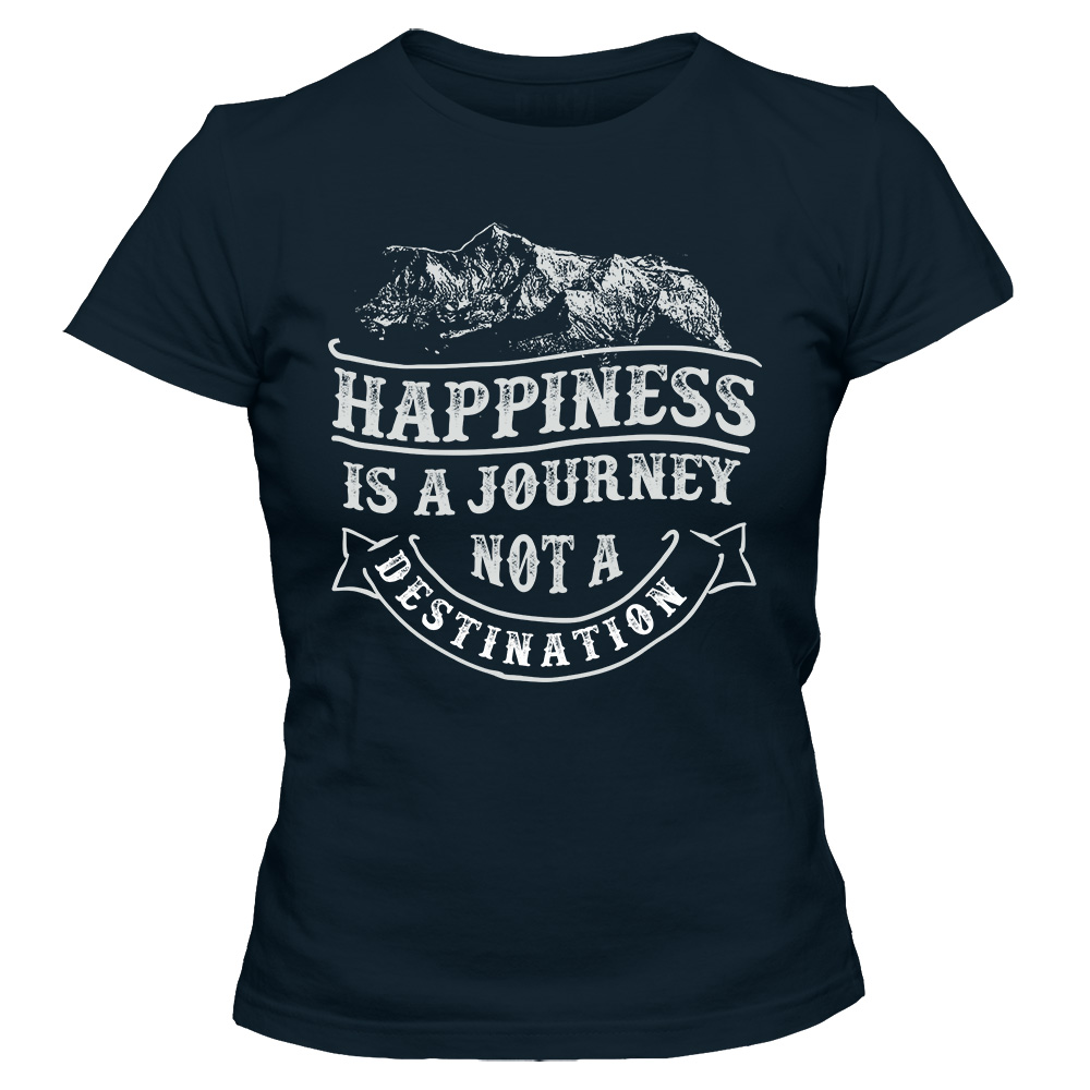 koszulka damska granatowa happiness is a journey