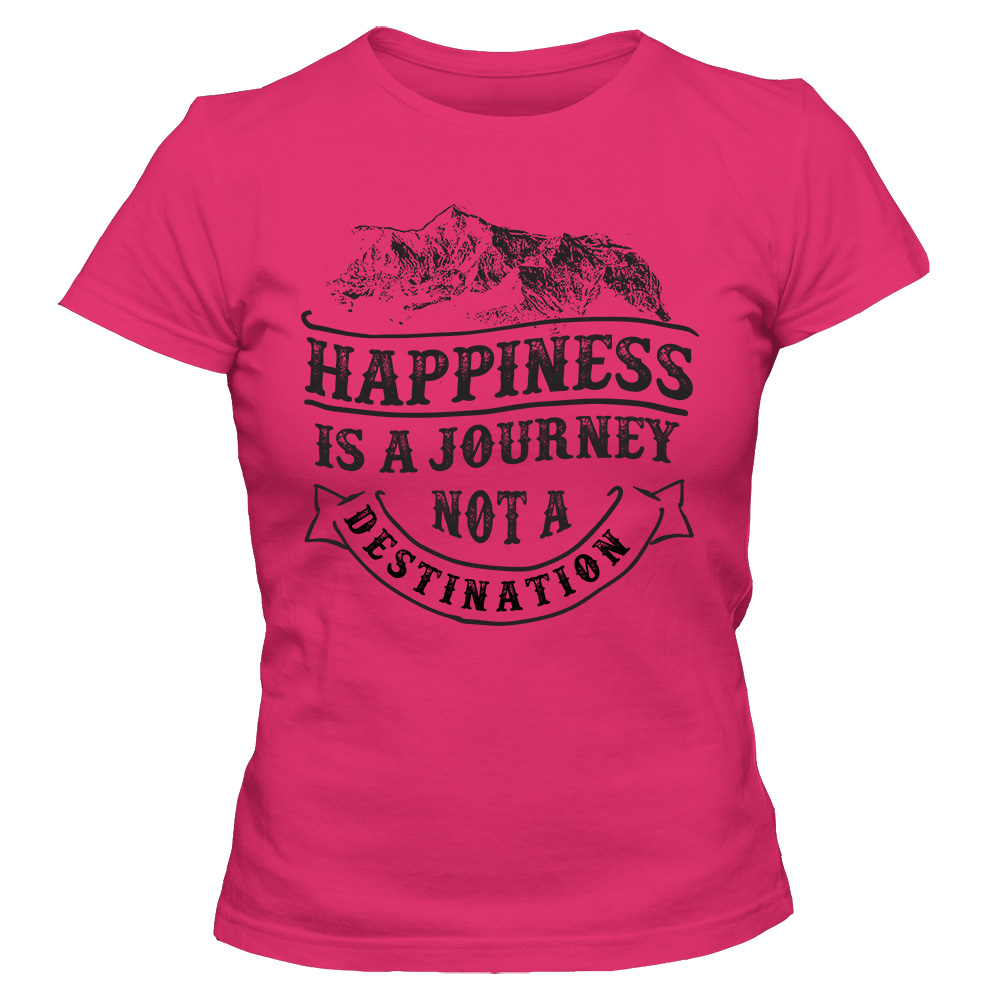 koszulka damska rozowa happiness is a journey
