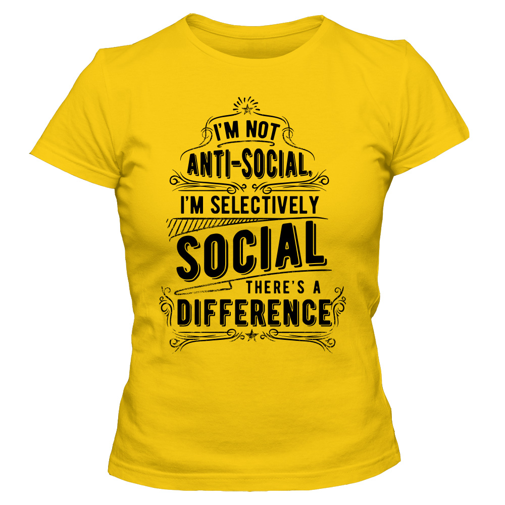 koszulka damska zolta anti social