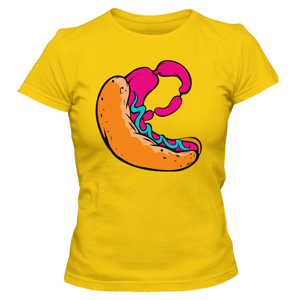 koszulka damska zolta hot dog