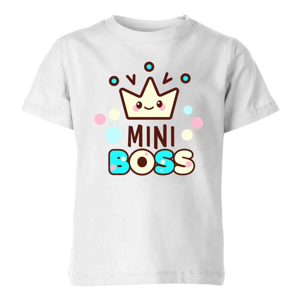 koszulka dziecieca biala mini boss 2