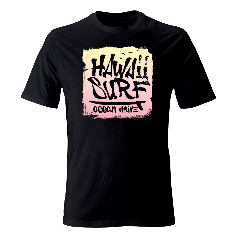koszulka meska czarna hawaii surf