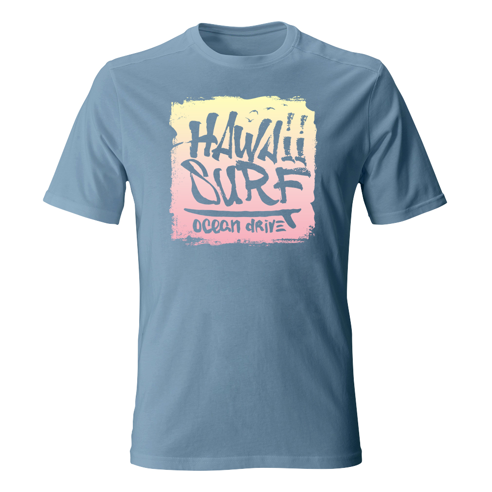 koszulka meska niebieski jasny hawaii surf