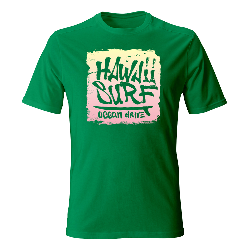 koszulka meska zielona hawaii surf