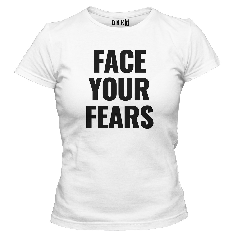 koszulka damska biala face your fears