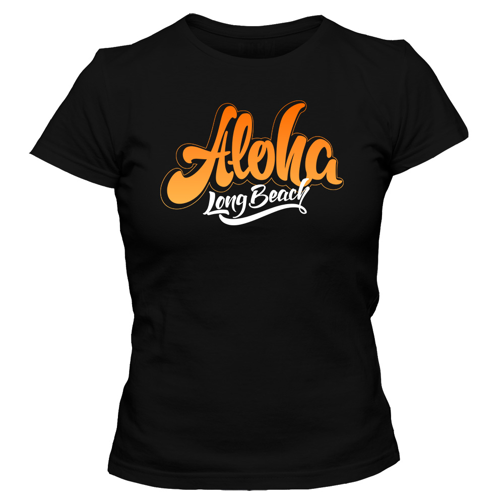 koszulka damska czarna aloha