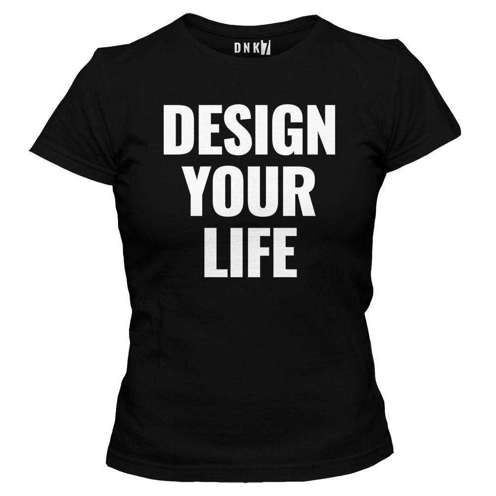 koszulka damska czarna design your life