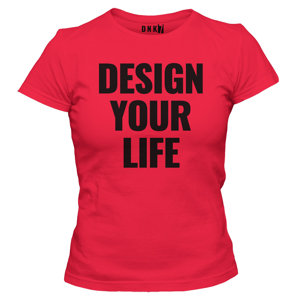 koszulka damska czerwona design your life