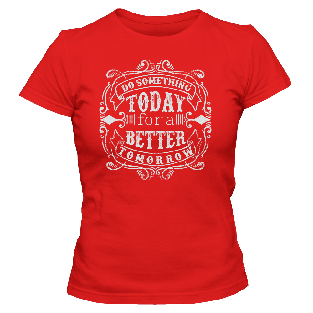 koszulka damska czerwona do something today